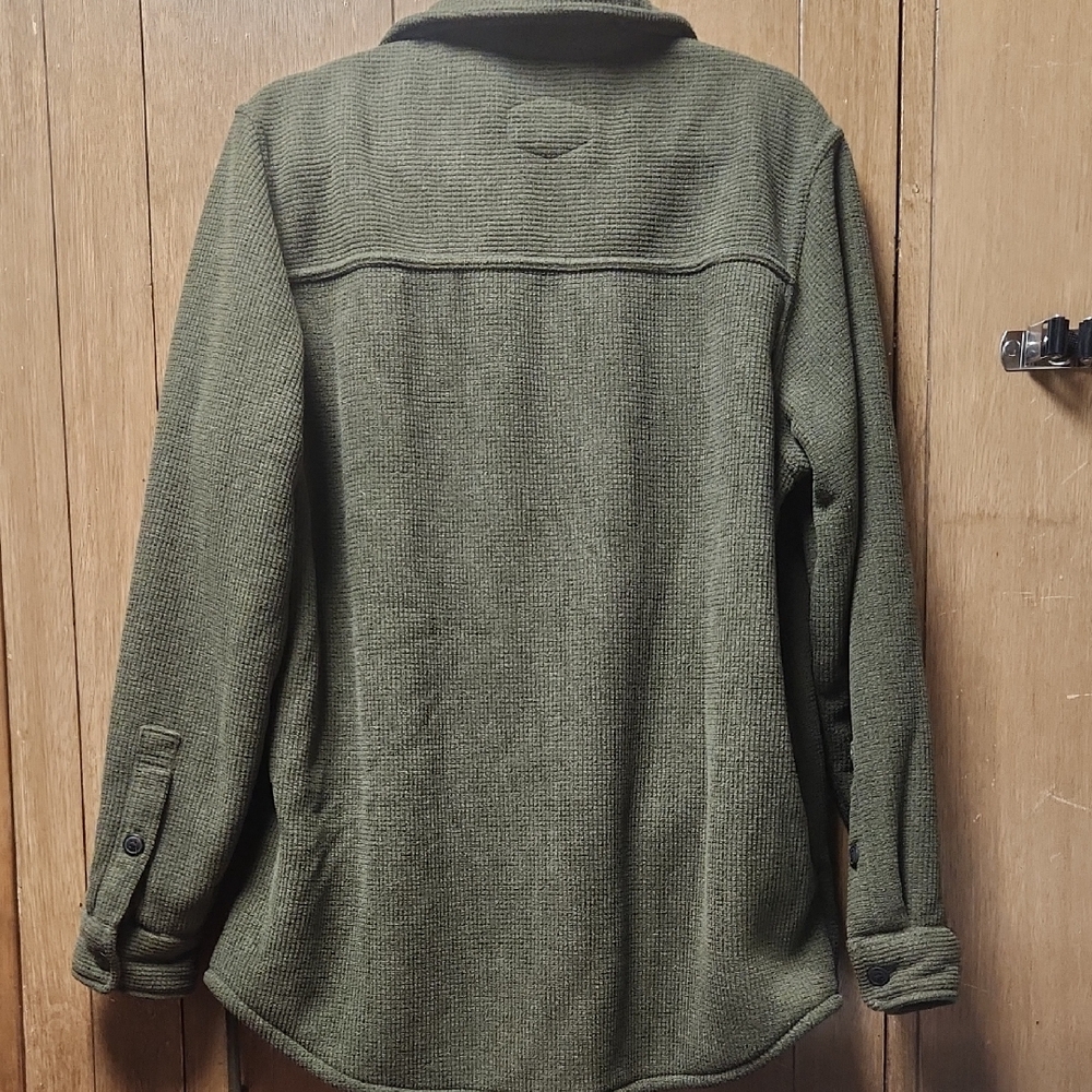 Men's Olive Green Shirt Jacket - Picture 6 of 6